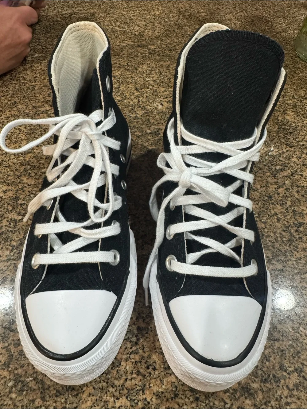 Converse Black & White Platform High Top Sneakers